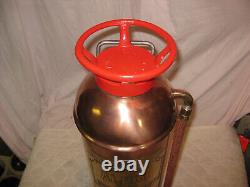 ANTIQUE Vintage Polished ALERT NEW YORK Copper & Brass Fire Extinguisher LQQK