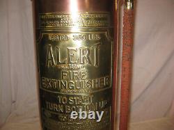 ANTIQUE Vintage Polished ALERT NEW YORK Copper & Brass Fire Extinguisher LQQK