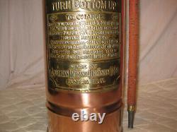 ANTIQUE Vintage Polished ALERT NEW YORK Copper & Brass Fire Extinguisher LQQK