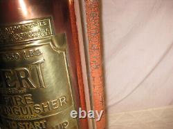 ANTIQUE Vintage Polished ALERT NEW YORK Copper & Brass Fire Extinguisher LQQK