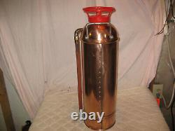 ANTIQUE Vintage Polished ALERT NEW YORK Copper & Brass Fire Extinguisher LQQK