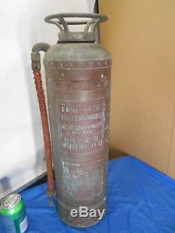 ANTIQUE / Vintage RIVETED COPPER & Bass FIRE EXTINGUISHER -FOAMITE New York