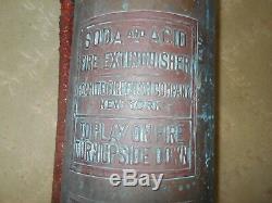 ANTIQUE / Vintage RIVETED COPPER & Bass FIRE EXTINGUISHER -FOAMITE New York