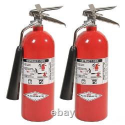 Amerex 322 5lb CO2 Fire Extinguisher with Brass Valve, Wall Hanger 2 Pack
