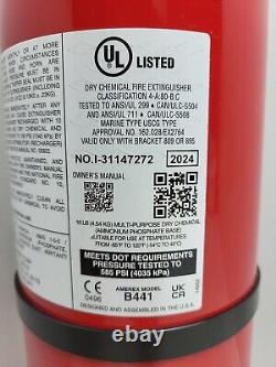 Amerex B441, 10lb ABC Dry Chemical Class A B C Fire Extinguisher