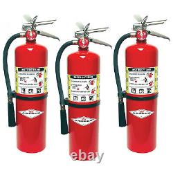 Amerex B441, 10lb ABC Dry Chemical Class A B C Fire Extinguisher 3 Pack