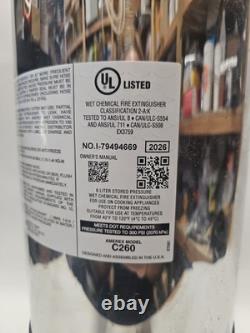 Amerex C260 6 Liter Class K Wet Chemical Commercial Kitchen Fire Extinguisher