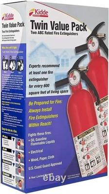 And DOT Approved Red Fire Extinguishers Dependable 2-Pack for Home Use