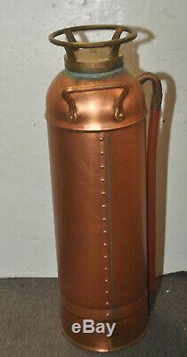 Antique A. C. Rowe & Son New York, NY SECURITY Brass & Copper Fire Extinguisher