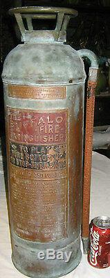 Antique Buffalo New York Copper Brass Shield Fire Extinguisher Industrial Art Us