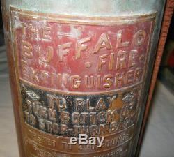 Antique Buffalo New York Copper Brass Shield Fire Extinguisher Industrial Art Us