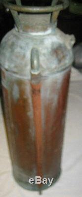 Antique Buffalo New York Copper Brass Shield Fire Extinguisher Industrial Art Us