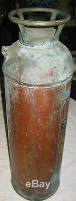 Antique Buffalo New York Copper Brass Shield Fire Extinguisher Industrial Art Us