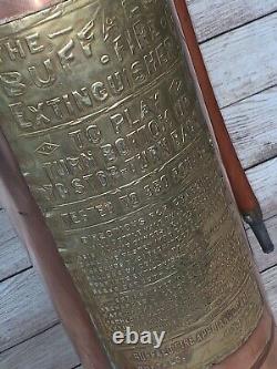 Antique Fire Extinguisher Buffalo, New York, 1920's empty copper & brass