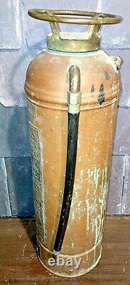 Antique New York Central Railroad Fire Extinguisher empty copper & brass