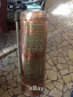 Antique Vintage Childs Copper and Brass Fire Extinguisher Great Condition nice