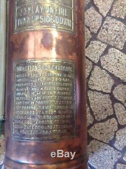 Antique Vintage Childs Copper and Brass Fire Extinguisher Great Condition nice