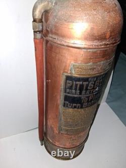 Antique copper brass The New Pittsburgh Fire extinguisher empty Rare