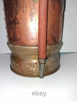 Antique copper brass The New Pittsburgh Fire extinguisher empty Rare