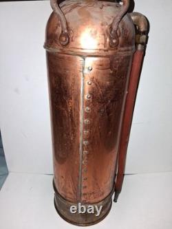 Antique copper brass The New Pittsburgh Fire extinguisher empty Rare