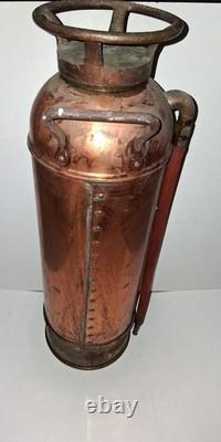 Antique copper brass The New Pittsburgh Fire extinguisher empty Rare