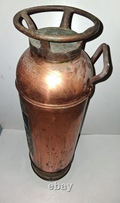 Antique copper brass The New Pittsburgh Fire extinguisher empty Rare