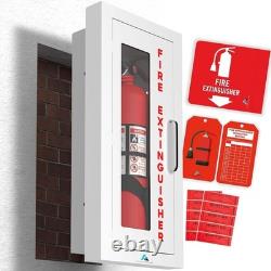 Avicenna Semi-Recessed Fire Extinguisher Cabinet 5-10 lb Steel Wall Mount White