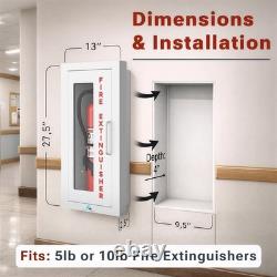 Avicenna Semi-Recessed Fire Extinguisher Cabinet 5-10 lb Steel Wall Mount White