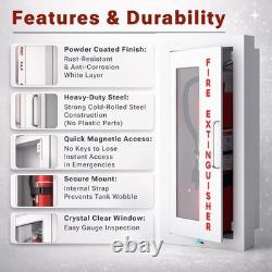Avicenna Semi-Recessed Fire Extinguisher Cabinet 5-10 lb Steel Wall Mount White