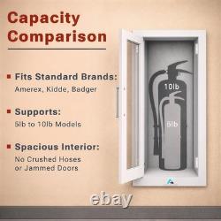 Avicenna Semi-Recessed Fire Extinguisher Cabinet 5-10 lb Steel Wall Mount White