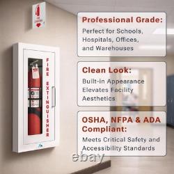 Avicenna Semi-Recessed Fire Extinguisher Cabinet 5-10 lb Steel Wall Mount White