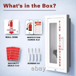 Avicenna Semi-Recessed Fire Extinguisher Cabinet 5-10 lb Steel Wall Mount White