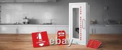 Avicenna Semi-Recessed Fire Extinguisher Cabinet 5-10 lb Steel Wall Mount White