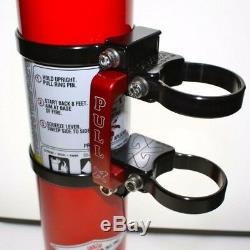 Axia Alloys Black Quick Release Fire Extinguisher Mount with 2.5 Red Extinguisher