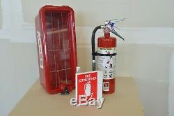 Brand New 5lb Red Fire Extinguisher Cabinet And 5lb Abc Fire Extinguisher Combo