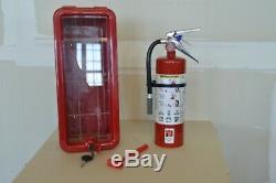 Brand New 5lb Red Fire Extinguisher Cabinet And 5lb Abc Fire Extinguisher Combo