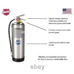 Buckeye 50000 2.5 Gallon 2-A Water Fire Extinguisher Stainless Steel 100 PSI-
