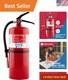 Commercial Heavy-Duty Fire Extinguisher 4-A60-BC with Mounting Bracket Red