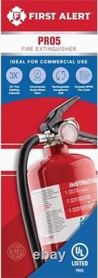 Durable Metal Rechargeable Fire Extinguisher, 1-Pack, Rated 3-A40-BC, Red
