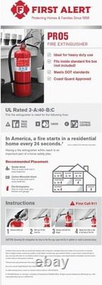 Durable Metal Rechargeable Fire Extinguisher, 1-Pack, Rated 3-A40-BC, Red