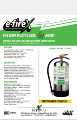 EFireX Lithium Class D Fire Extinguisher Brand New 6 Liter (20lb) WithBracket