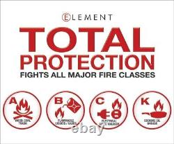 ELEMENT E100 Fire Extinguisher 100 second discharge easy use free mounts 2 Units