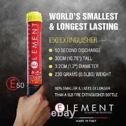 ELEMENT E50 Fire Extinguisher 40050 50 second use NO MAINTENANCE 6 PCS + Mounts