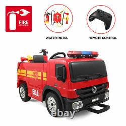 Electric Kids Ride On Truck withFire Extinguisher Water Pistol Child Play Toy Gift