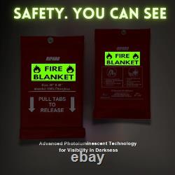 Emergency Fire Blanket WithHook, For Home & Kitchen, Fire pits, BBQ 16 Pack