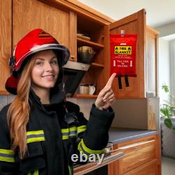 Emergency Fire Blanket WithHook, For Home & Kitchen, Fire pits, BBQ 16 Pack