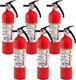 Fire Extinguisher, 1-A10-BC, Dry Chemical, Red, 6 Pack