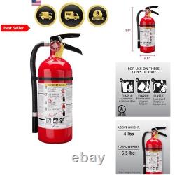 Fire Extinguisher 2A10BC Rechargeable Multi-Purpose Safety for Home Office 4 lbs