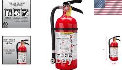 Fire Extinguisher 2A10BC Rechargeable Multi-Purpose Safety for Home Office 4 lbs
