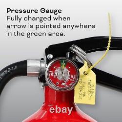 Fire Extinguisher 3-A40-BC, 9 Lbs, Refillable & Reusable, Wall Mount & Hose